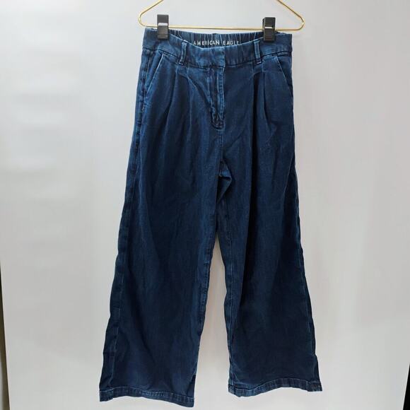 AMERICAN EAGLE HIGH WAISTED WIDE LEG PANTS Size 6 PULL PN PANTS JEANS STRETCHY - Picture 11 of 14